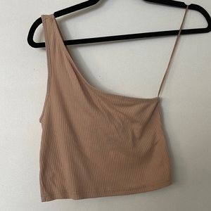 Topshop | Blush Pink Off-the-Shoulder Crop